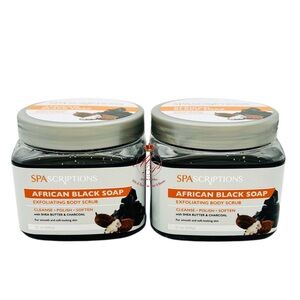 Spascriptions African Black Soap Exfoliating Body Scrub Shea Butter Charcoal